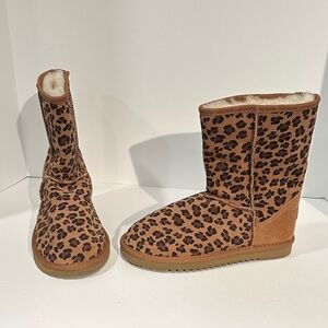 UKALA Leopard Print Women's Winter Ankle Boots